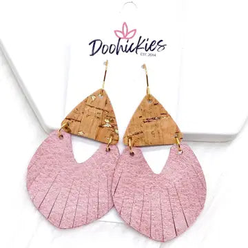 Natural Cork & Ariel Fringe Earrings